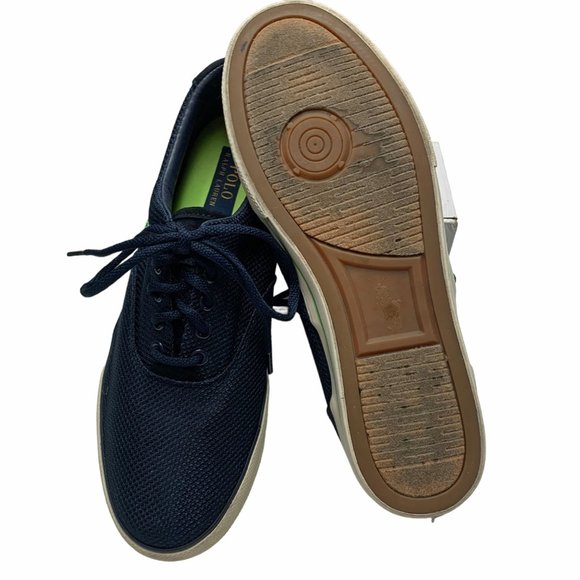 POLO RALPH LAUREN Vaughn Blue Dotted Mesh Skate Sneakers - Picture 7 of 10